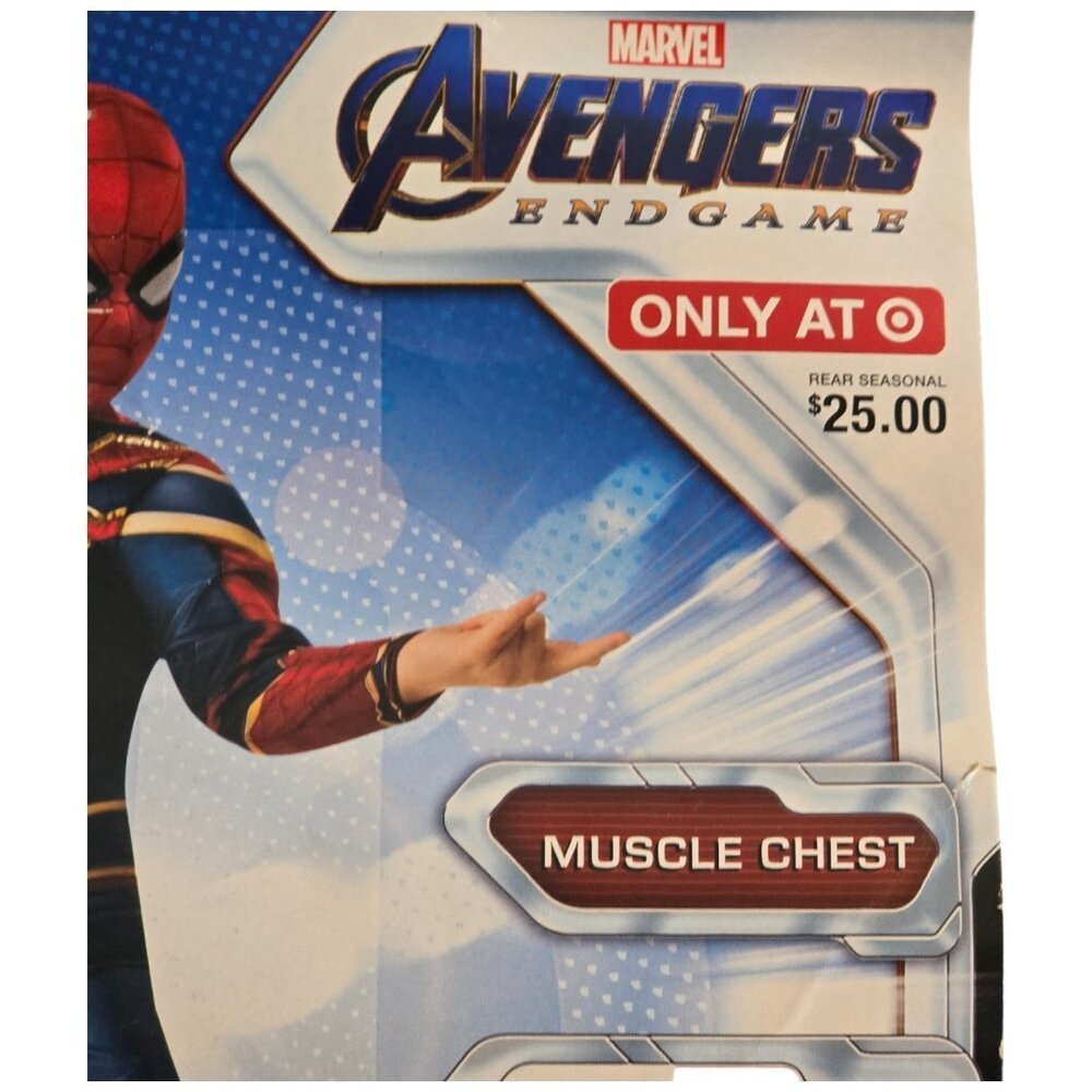 Marvel Avengers Endgame Iron Spider Costume Kids Small 4-6 Muscle Chest Mask NEW - Picture 3 of 7